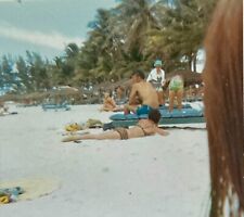 Vintage 1960s Photo Voyeur View of  Pretty Young Girl Bikini on Beach picture