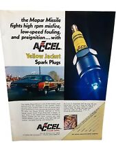 1973 Accel Yellow Jacket Spark Plugs with Mopar Missle Drag Car Original Ad picture