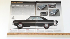 1968 - 1969 DODGE DART GT SPORT ORIGINAL 2008 ARTICLE picture