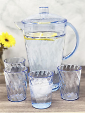 Acrylic set of 5 drinking wares Wave set - 1pc 2.75 QT pitcher + 4pcs 14 oz DOF picture