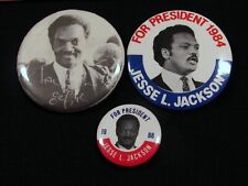 1984 & 1988 Jesse Jackson for President Political Pinback Button Lot of 3 PBL-7 picture