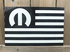 MOPAR AMERICAN MUSCLE Flag Black White Metal Sign picture