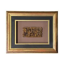 Oriental Chinese Vintage Boxwood Carving Framed Wall Decor ws2280 picture