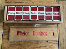 Vintage Winston Cigarettes Dominos With Wooden Box Made In Taiwan Rare picture