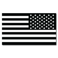 Reversed Black and White American Flag Magnet Decal, 7x12 In, Automotive Magnet picture
