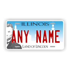 Personalized Illinois License Plate for Bicycles, Kid's Bikes & Cars Version 3 picture