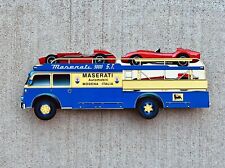 WOW Vintage Maserati Race Car Transporter F1 Truck Flange Sign Mille Miglia picture
