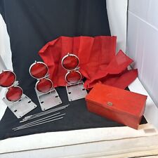 Vintage Anthes Type FP Roadside Red Reflector Set, Metal Case, Flags, Pegs picture