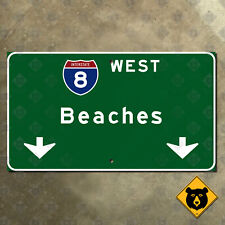 California Interstate 8 west Beaches highway freeway road sign San Diego 21x12 picture