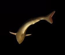 Vintage Solid Brass Shark Sea Creature Figurine / Paperweight 8” Long picture
