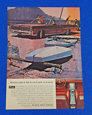 1964 PONTIAC CATALINA 2 + 2 TROPHY V8 ORIGINAL COLOR PRINT AD SHIPS FREE LOT RED picture