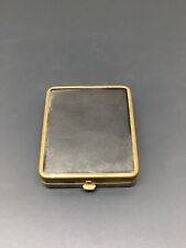 1920’s Black Leather Topped Dual Rouge & Powder Compact  picture