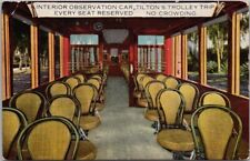 c1910s Long Beach, California Postcard TILTON'S TROLLEY TRIP Car Interior View picture