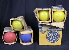 9 Vtg GE Light Bulbs Blue Yellow Red 60W A21/B 120 Volt Orig Box Old Store Stock picture