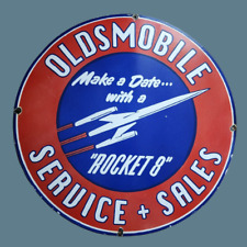 PORCELIAN OLDSMOBILE ENAMEL SIGN SIZE 30X30 INCHES picture