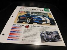 1996-2002 Dodge Viper GTS Spec Sheet Brochure Photo Poster 97 98 99 00 01 picture