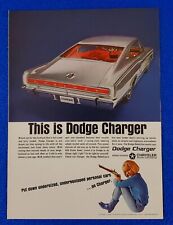 1966 DODGE CHARGER 426 STREET HEMI ORIGINAL COLOR VINTAGE PRINT AD SHIPS FREE picture