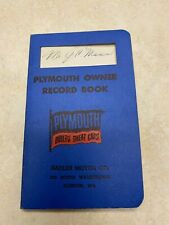1955 Plymouth Owner Record Book picture