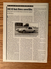 AW82 Article Escape Roads 1982 - 1985 Buick Riviera Convertibles 1 page picture