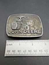 Vintage John Deere 4840 Dual Tractor Brass Belt Buckle 1977 John Deere & Co.  picture