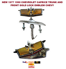 NEW 1977 1990 CHEVROLET CAPRICE TRUNK AND FRONT  GOLD LOCK EMBLEM CHEVY FULL SET picture