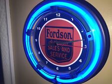 Fordson Farm Tractor Barn Garage Bar Man Cave Neon Wall Clock Advertising Sign picture