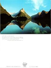 New Zealand South Island Milford Sound Mitre Peak & the Lion VTG Postcard picture