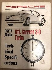 1976/77 PORSCHE 911, Carrera 3.0 Turbo Technical Specifications Booklet picture