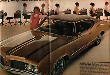1970 Oldsmobile  Cutlass pretty women 9 to 5 Vintage 2 Page Original Print Ad c3 picture