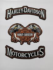 Harley - Davidson Orange Eagle Patch 3 Pieces For Jacket and vest 3 pcs set picture