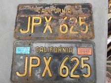 1963 California license plate pair  JPX 625 Glendale issued 1965 1967 Chevy Ford picture