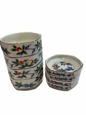 Set up for Asian hexagonal Small Bowls with 4 Matching Sauce Dishes picture