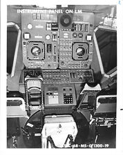 B&W NASA photo showing the instrument panel on the Lunar Module, 1968 picture