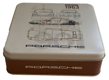 Porsche 356 Diagram Tin Box with Cover 1963 Legends EMPTY Shirt Box Sports Car picture