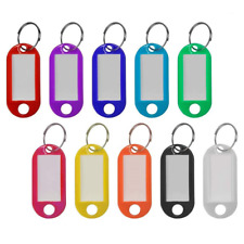 60PCS Plastic Key Tags With Round Ring Keychain Key ID Label Luggage Name Tag picture