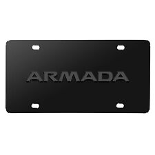 Nissan Armada 3D Dark Gray Logo on Black Stainless Steel License Plate picture