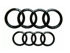 Audi Gloss Black Front Rear Grille Bonnet Badge Rings A1 A3 A4 S3 RS 273mm 193mm picture