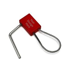 10 PCS Red Steel Wire Key Ring Tag Heavy Duty Key Holder With Custom Engraving picture