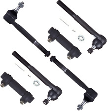 6Pcs Suspension Kit 2 Outer 2 Inner Tie Rod Ends 2 Tie Rod End Adjusting Sleeves picture