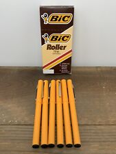 Vintage 1984 (6) BIC ROLLER Pens Black Fine Ball Marker Precise Writing USA picture
