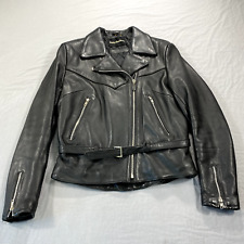 VINTAGE Harley Davidson Leather Jacket Womens 40W Black Motorcycle 90s Ladies picture