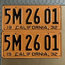 1932 California license plate pair 5M 26 01 YOM DMV Ford Chevy Dodge 11044 picture