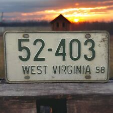 Vintage 1958 West Virginia License Plate picture