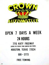 1973 CROWN Automotive Houston Texas Regional Vintage Original Print Ad  picture