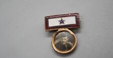 WWII Son In Service Blue Star With Original Photo Home Front Sweetheart Pin RARE picture
