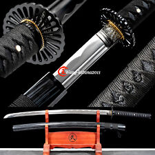 Functional Katana Battle Ready 1095 Steel Sharp Japanese Samurai Sword All Black picture