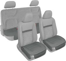 Faux Leather Full Set Gray Padded Car Seat Covers w/Storage Pockets,Seat Cover picture
