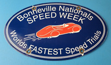 Vintage Bonneville Speed Week Trails Sign - Gas Pump Salt Flats Porcelain Sign picture