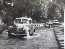 Vintage Photo Cars along a Flooded Road 5 1/4” x 3 3/4”, 1962  picture