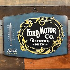 Ford Motor Co. Detroit Mich. Embossed Thermometer & Sign Vintage Advertising picture